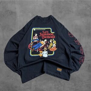 Vintage‎ Graphic Longsleeve Tee Steven Rhodes Lets Summon Demons Grunge Y2K Fit